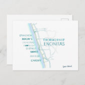 The Beaches of Encinitas Tote Bag - San Diego Briefkaart (Voorkant / Achterkant)