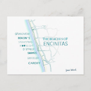 The Beaches of Encinitas Tote Bag - San Diego Briefkaart