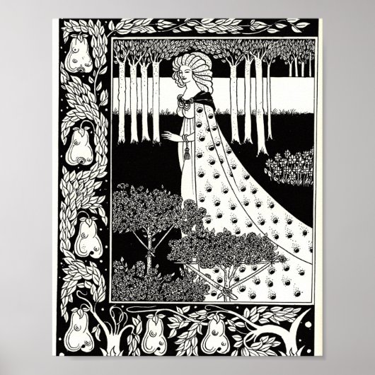 The Beale Isoud at Joyous Gard, Aubrey Beardsley Poster (Voorkant)