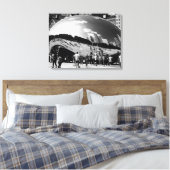 The Bean | Chicago in zwart-wit landschap Canvas Afdruk (Insitu (Slaapkamer))