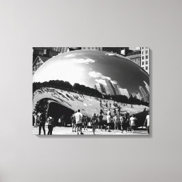 The Bean | Chicago in zwart-wit landschap Canvas Afdruk