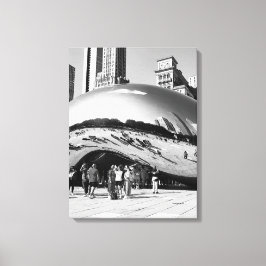 The Bean | Chicago in zwart-wit portret Canvas Afdruk
