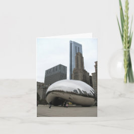 "The Bean" Sculptuur in Chicago blanco briefkaart