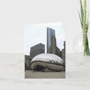 "The Bean" Sculptuur in Chicago blanco briefkaart