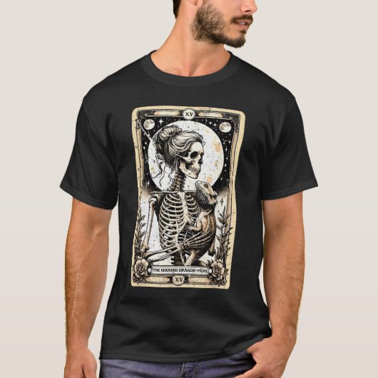 The Bearded Dragon Mom Skeletonarot Card Art Beard T-shirt (Voorkant)