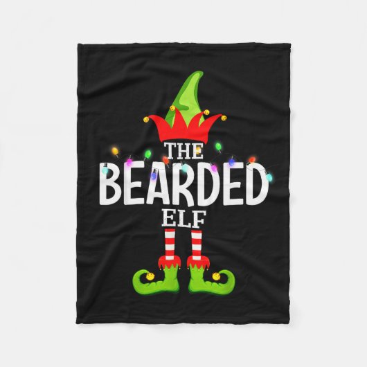 The Bearded Elf Christmas Matching Pajamas  Fleece Deken (Voorkant)