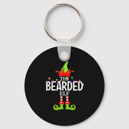 The Bearded Elf Christmas Matching Pajamas Sleutelhanger (Voorkant)