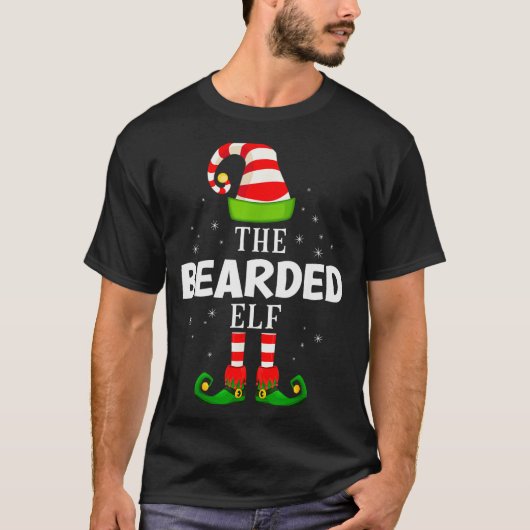 The Bearded Elf Christmas Pjs Matching Pajama  T-shirt (Voorkant)