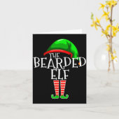 The Bearded Elf Family Matching Group Christmas Be Kaart (Gele Bloem)
