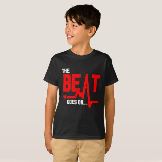 The Beat Goes On Heart Surgery Survivor Heartbeat T-shirt (Voorkant volledig)