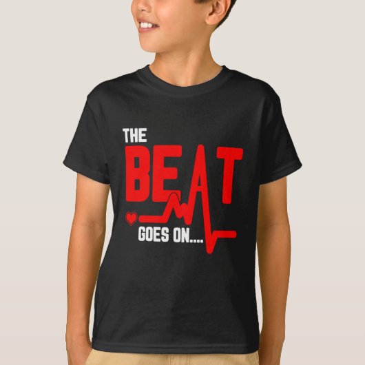 The Beat Goes On Heart Surgery Survivor Heartbeat T-shirt (Voorkant)
