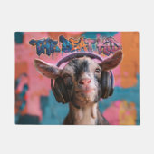 The Beat Kid - Cool geit DJ met koptelefoon Deurmat (Voorkant)