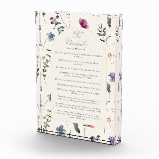 The Beatitudes Matthew 5:3–12 Floral Scripture Fotoblokken (Rechts)