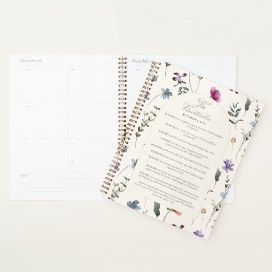 The Beatitudes Matthew 5:3–12 Floral Scripture Planner (Display)