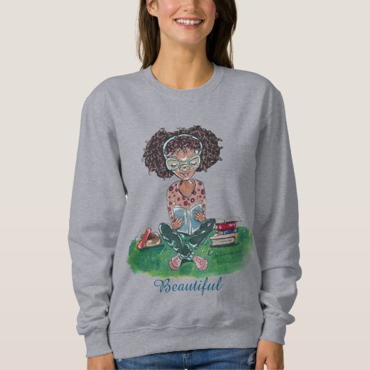 The Beautiful Collection Sweatshirt: Boekenwurm Trui (Voorkant)
