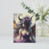 The Beautiful Fairy in Purple with Horns Briefkaart (Staand voorkant)
