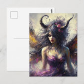 The Beautiful Fairy in Purple with Horns Briefkaart (Voorkant / Achterkant)
