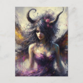 The Beautiful Fairy in Purple with Horns Briefkaart (Voorkant)