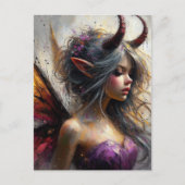The Beautiful Fairy in Purple with Horns Briefkaart (Voorkant)