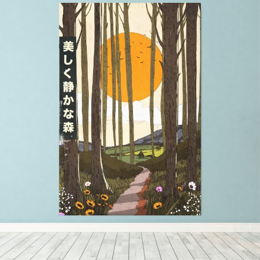 The Beautiful quiet forest Canvas Afdruk (Insitu (Houten vloer))