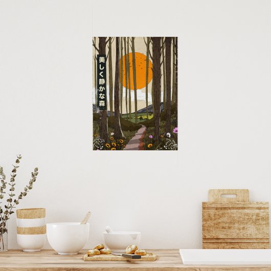 The Beautiful quiet forest Poster (Keuken)