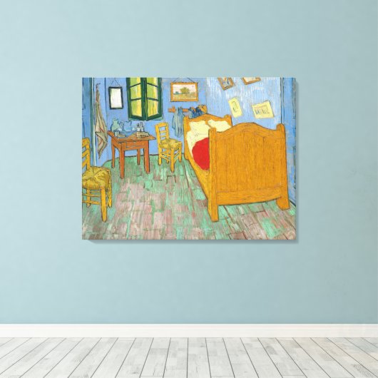 The Bedroom - Vincent van Gogh (1889) Canvas Afdruk (Insitu (Houten vloer))