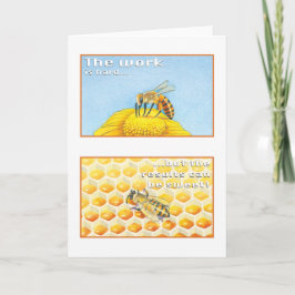 The Bee Greeting Card Psalm 29:11 Kaart