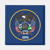 The Beehive State Industry Flag of Utah Magneet (Voorkant)