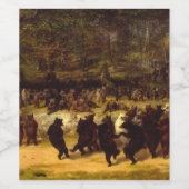 The Beer Dance, 1870, van William Holbrook Beard Wijn Etiket (Enkel label)