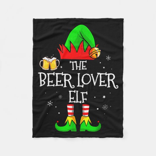 The Beer Lover Elf Matching Family Christmas Drink Fleece Deken (Voorkant)