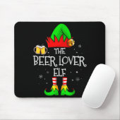 The Beer Lover Elf Matching Family Christmas Drink Muismat (Met muis)