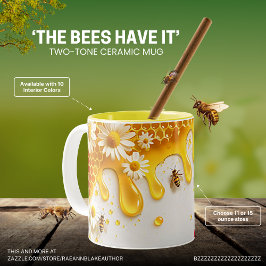 "'The Bees Have It' Tweekleurige keramieken mok" Koffiemok