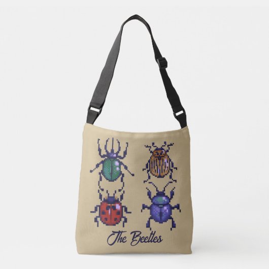 The Beetles pixelart Crossbody Tas (Voorkant)
