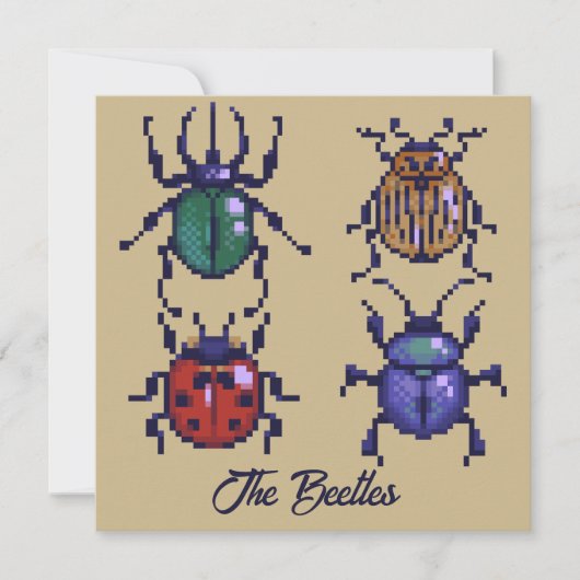 The Beetles pixelart Kaart (Voorkant)