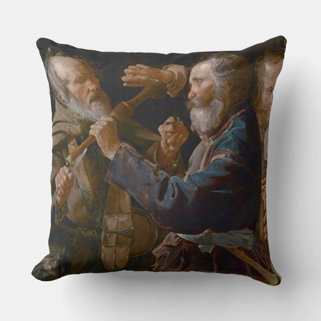 The Beggars' Brawl, c.1625-30 (olie op canvas) Kussen (Voorkant)