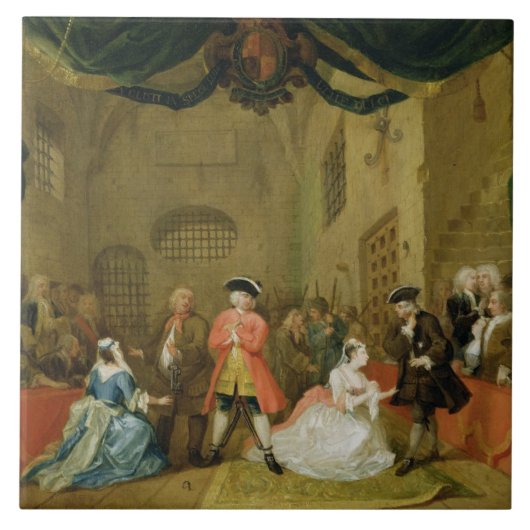 The Beggar's Opera, Scene III, Act XI, 1729 (oil o Tegeltje (Voorkant)