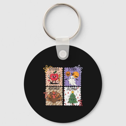 The ber Months Back To School Halloween Thanksgivi Sleutelhanger (Voorkant)