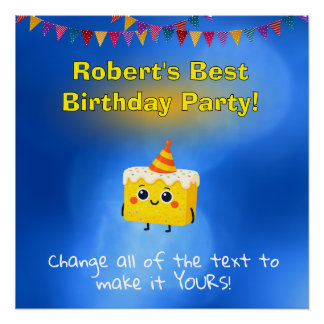 The Best Birthday Party Cake Perfect Poster