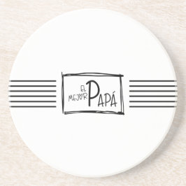 The best Dad. El mejor Papá. Zandsteen Onderzetter