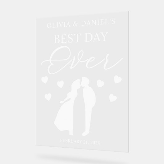 The Best Day Ever Personalized Wedding Acryl Bord (Hoek)