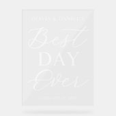 The Best Day Ever Personalized Wedding Welcome Acryl Bord (Voorkant)