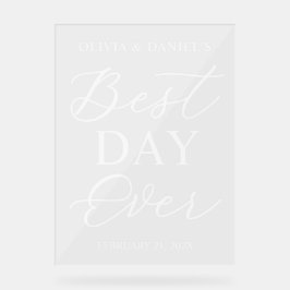The Best Day Ever Personalized Wedding Welcome Acryl Bord