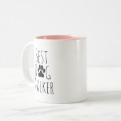 The best dog walker ever. tweekleurige koffiemok (Voorkant links)