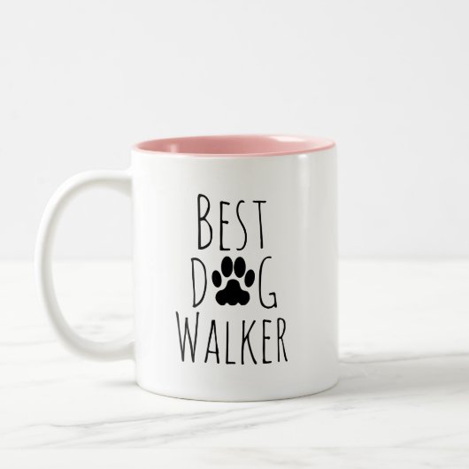 The best dog walker ever. tweekleurige koffiemok (Links)
