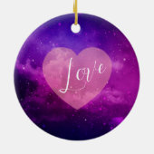 The Best" Family | Deep Violet Space & Stars Custo Keramisch Ornament (Achterkant)
