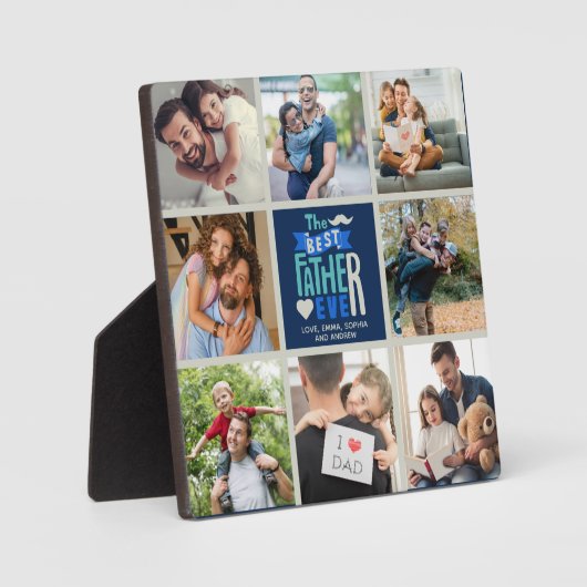 The Best Father ever Collage 8 Photos gift for Dad Fotoplaat (Voorkant)