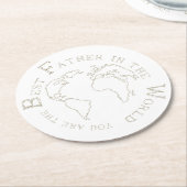 The best father in the world ronde kartonnen onderzetter (Gebogen)