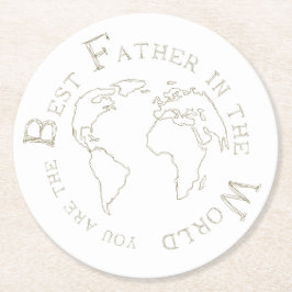 The best father in the world ronde kartonnen onderzetter