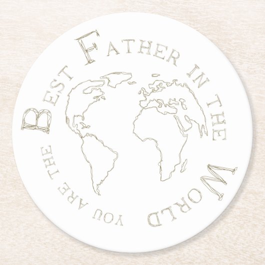 The best father in the world ronde kartonnen onderzetter (Voorkant)