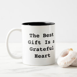 The Best Gift Is a Grateful Heart – Inspirational  Tweekleurige Koffiemok